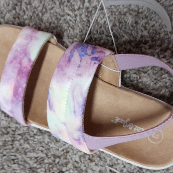 Cat and Jack pink tie dyed sandals size 3 girls - Picture 6 of 6